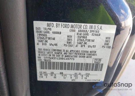 1999 Ford F-250 Lariat/Xl/Xlt z USA, uszkodzony, nr VIN 1FTNX21L2XEC45773